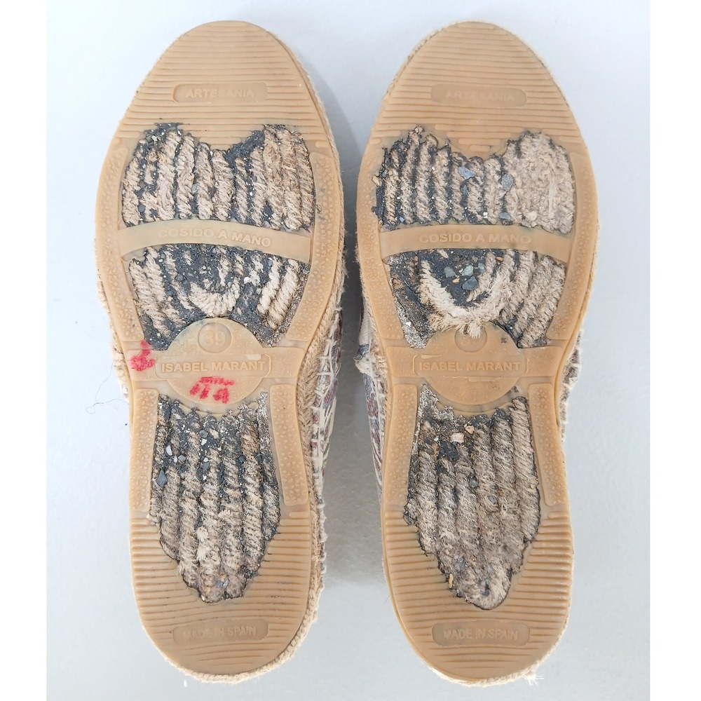 Isabel Marant Paisley Canvas Espadrille Flats Womens 39 Cream Floral - Picture 7 of 8
